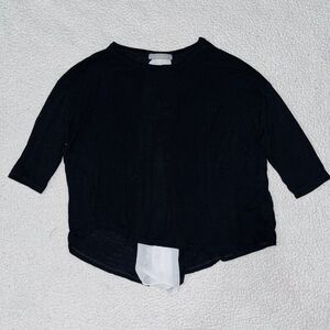 Finn & Clover | Scoop Neck Tunic Blouse | Black | Womens | L